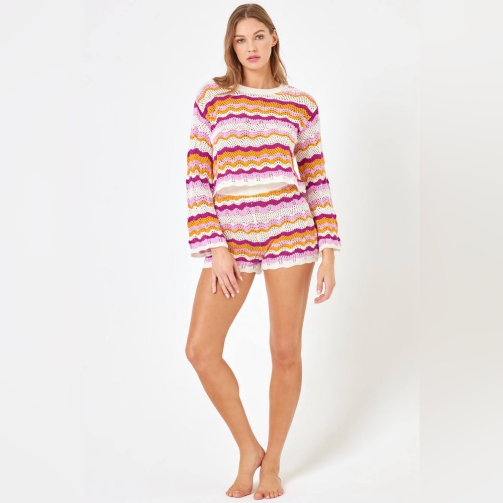 NWT L*Space Sun Ray Sweater & Shorts Set - M
